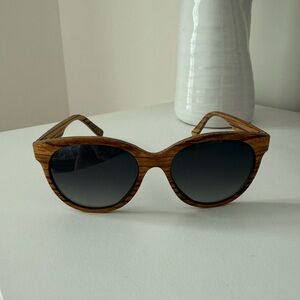 Shwood Wooden Frame Sunglasses with Black Lenses